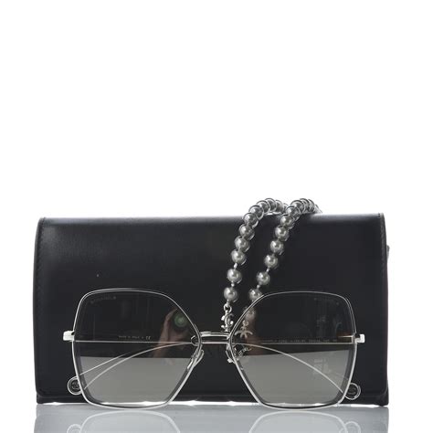 chanel glasses case with chain|Chanel glasses with pearl chain.